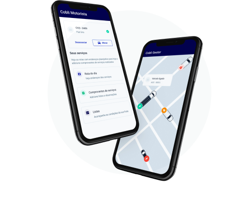 Aplicativos do gestor e motorista da Cobli