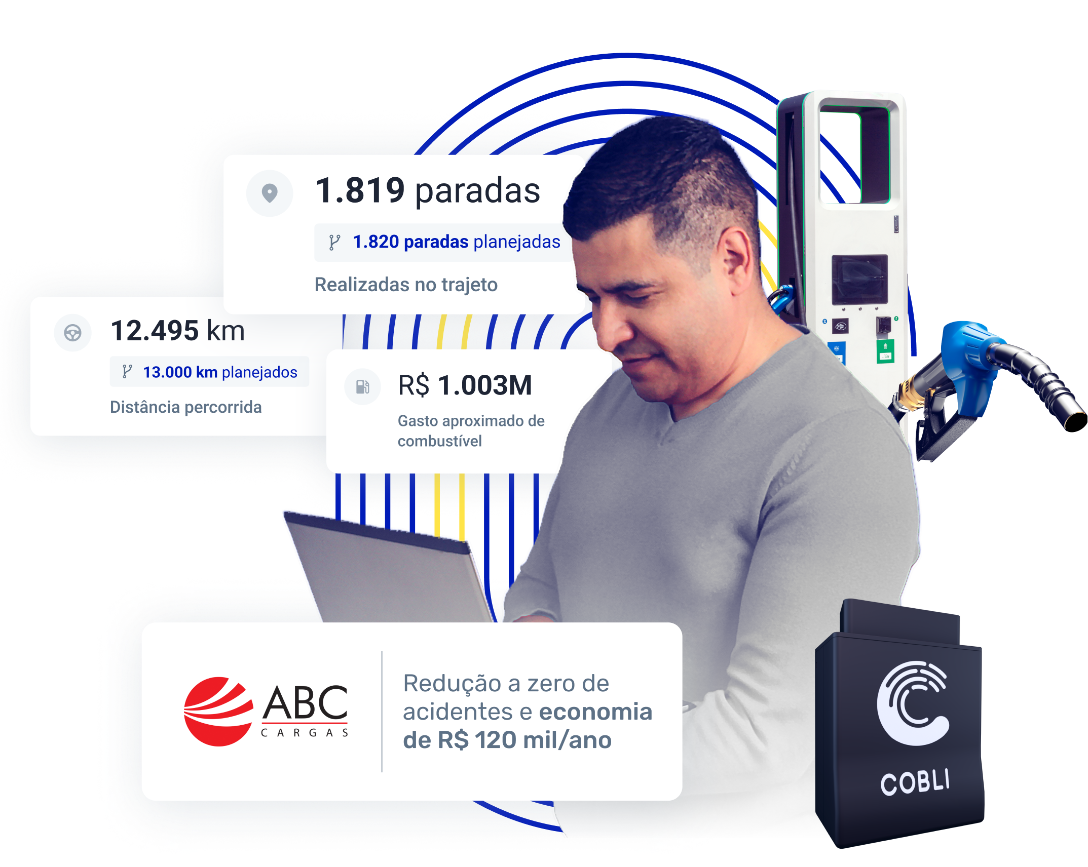 Câmera de video telemetria da Cobli detectando evento de direção distraída