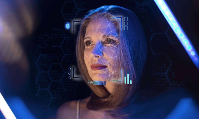 tecnologia Machine Vision aplicada em uma mulher