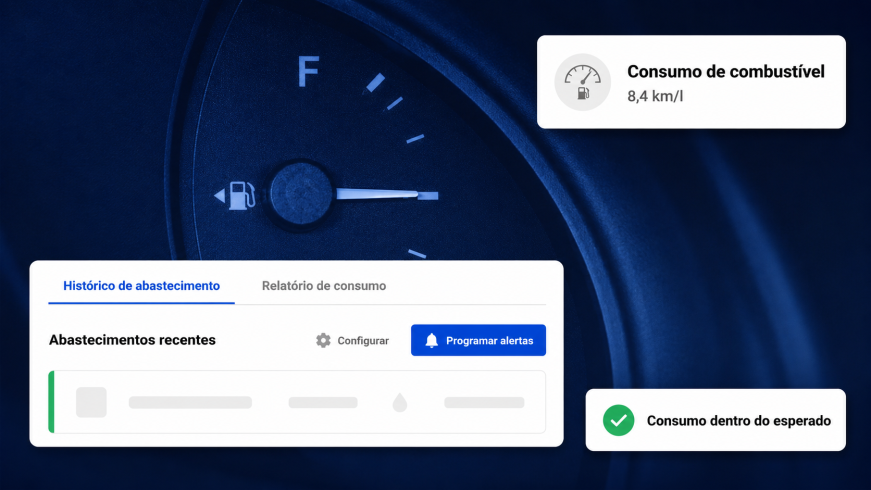Painel mostra consumo de combustível monitorado pela telemetria avançada