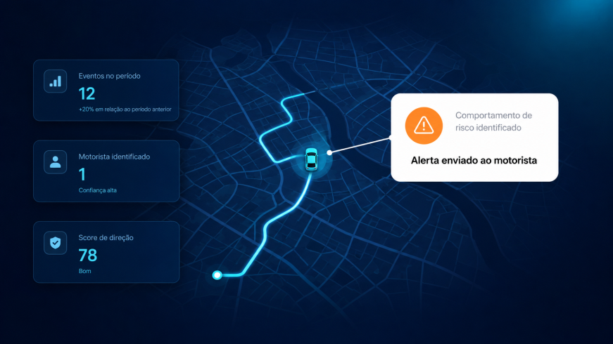 painel identifica comportamento de risco e envia alerta ao motorista