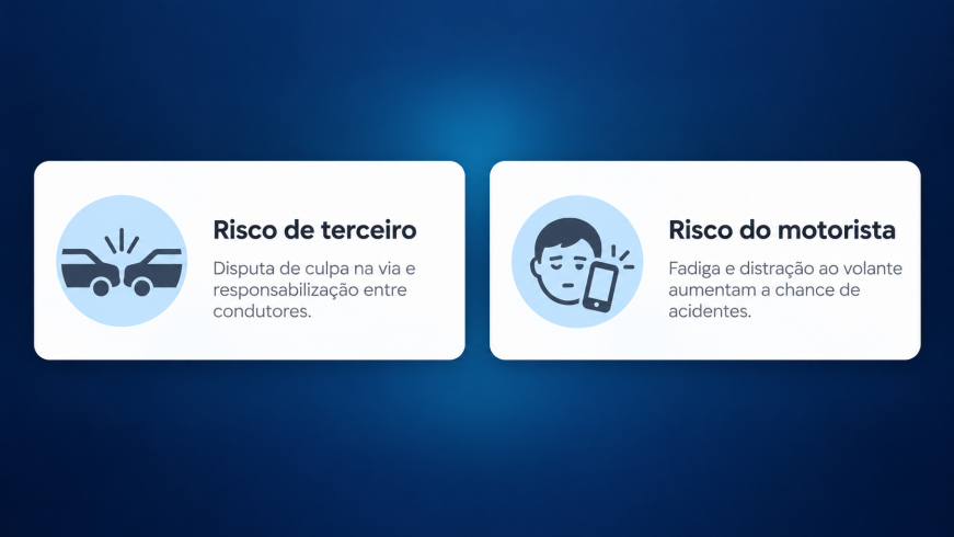 Infográfico comparando risco de terceiro e risco do motorista na frota